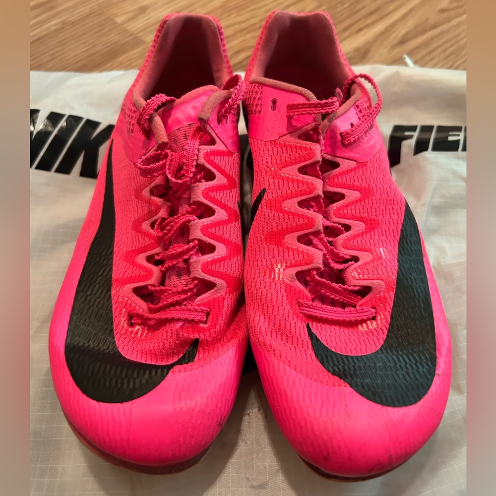 Pink Nike Zoom Rival Sprinting spikes